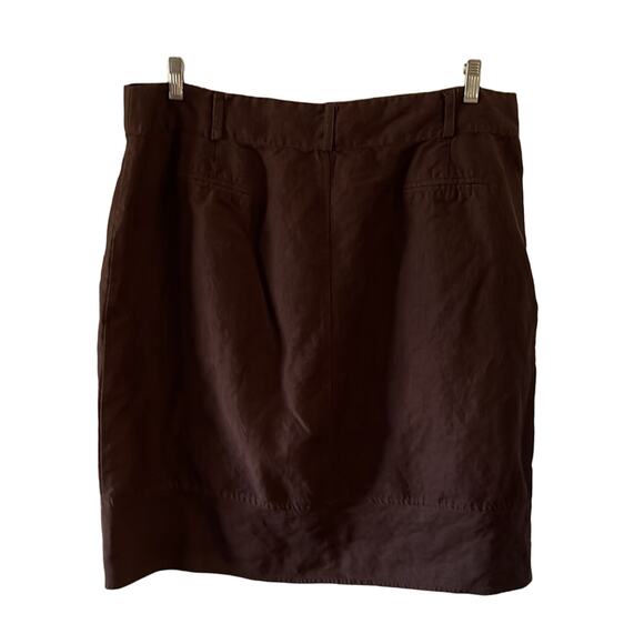 Sherry Taylor Brown Skirt Woman Size 2X Linen Look Above Knee Casual Work - Picture 2 of 8